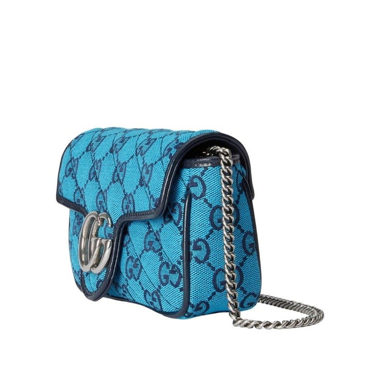 Blue GG Marmont Blue Super Mini Bag