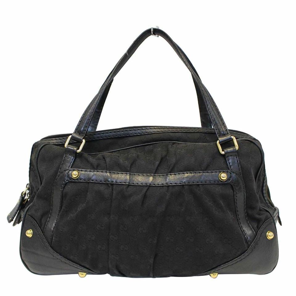 G*G Boston Bag Jockey Black Gg Monogram Canvas Tote