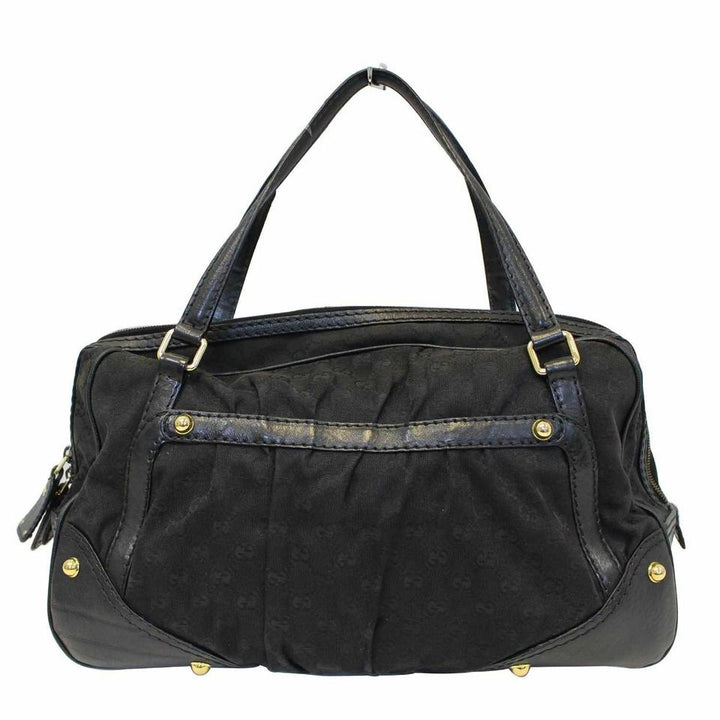 G*G Boston Bag Jockey Black Gg Monogram Canvas Tote