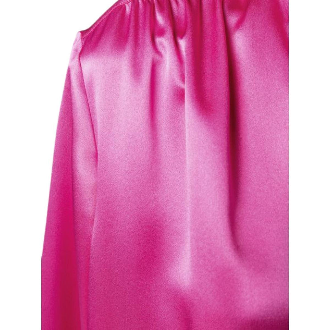 Bow Neck Silk Blend Satin Blouse