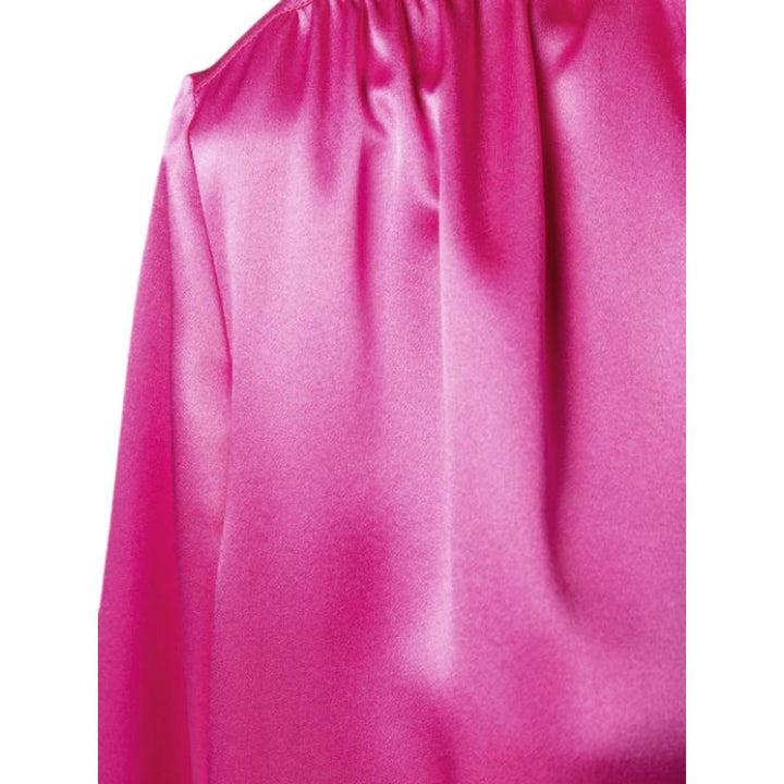 Bow Neck Silk Blend Satin Blouse