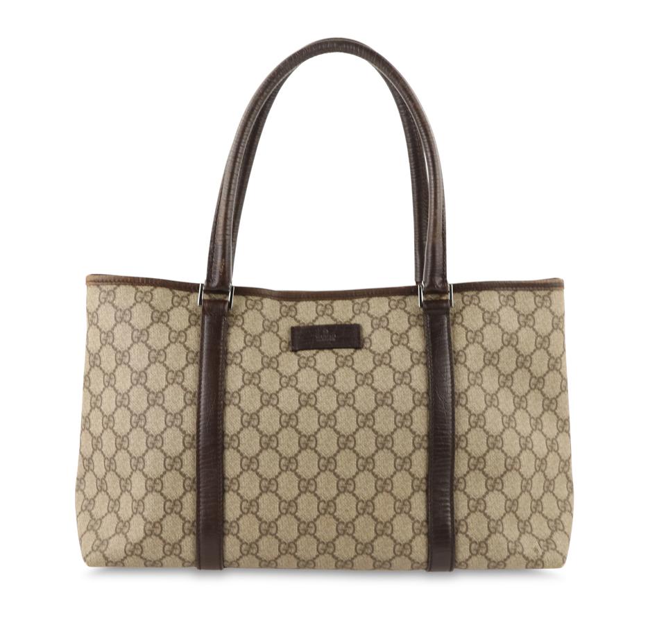 G*G Brown Coated Leather Tote