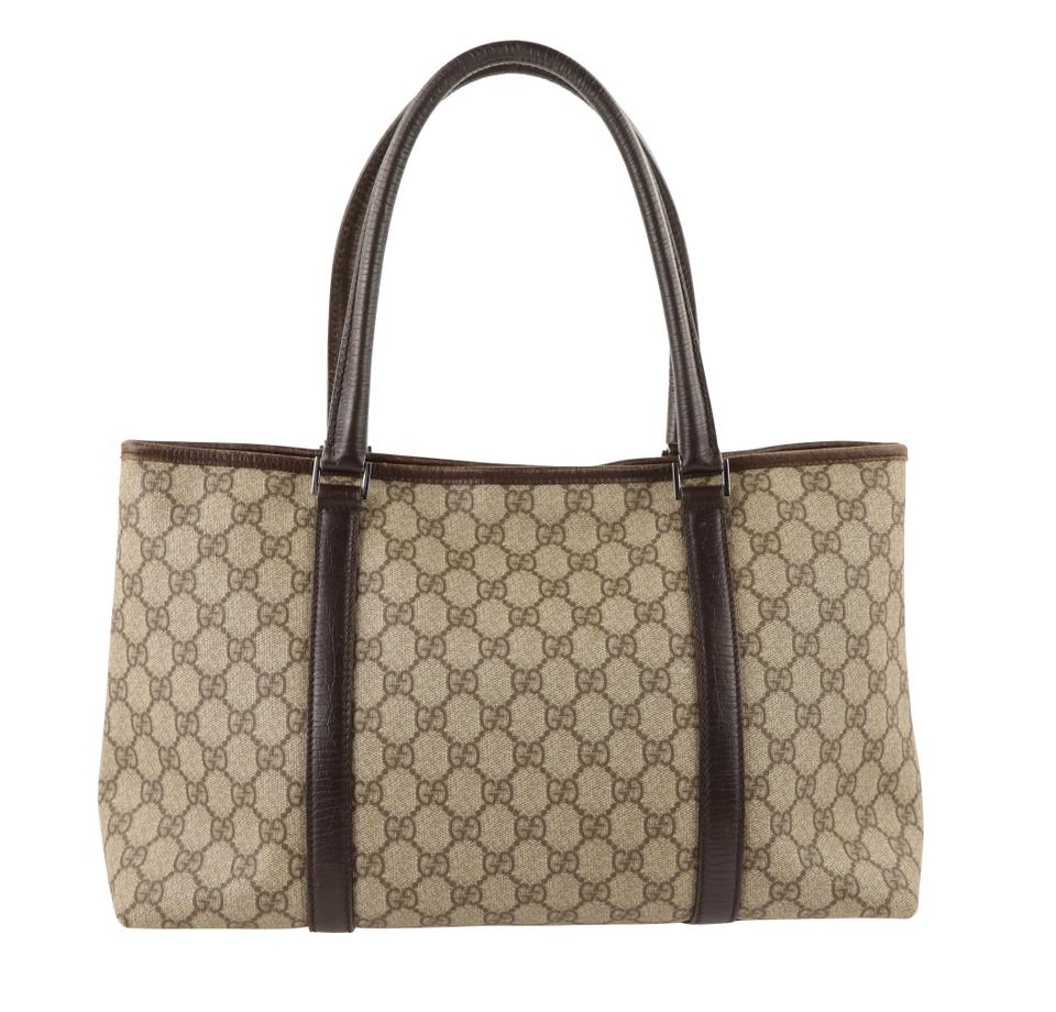 G*G Brown Coated Leather Tote