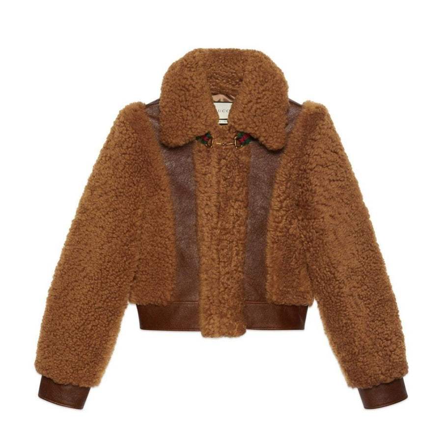 Gucci-Brown Curly Shearling Jacket - Runway Catalog
