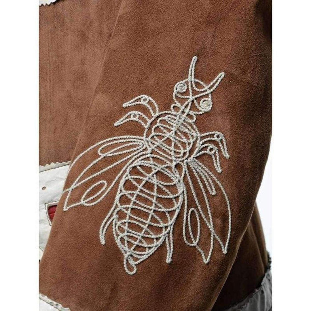 Brown Suede Embroidered Jacket