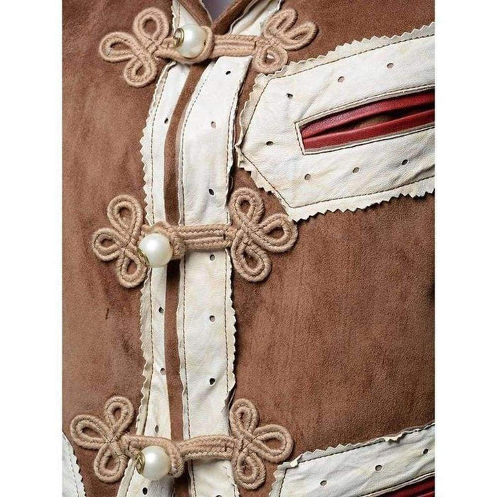 Brown Suede Embroidered Jacket