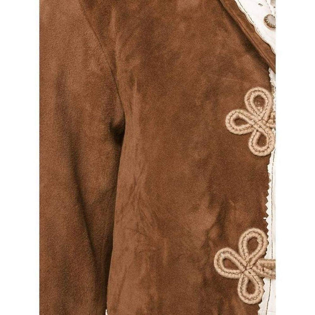 Brown Suede Embroidered Jacket