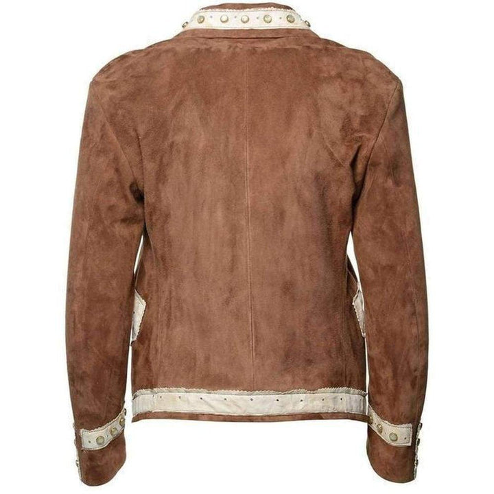 Brown Suede Embroidered Jacket