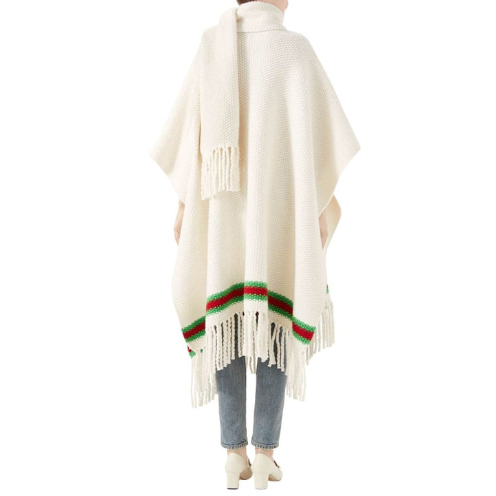 Cape with Oversize Wool Scarf