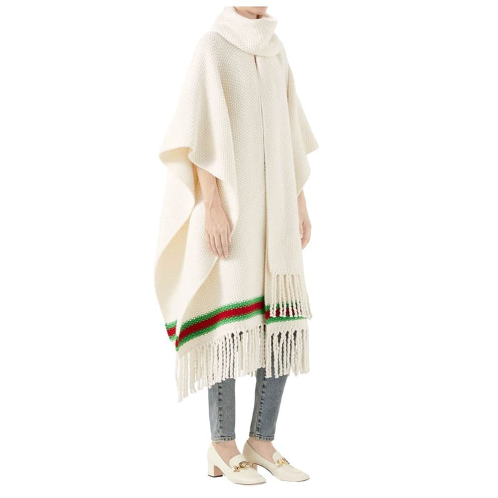 Cape with Oversize Wool Scarf