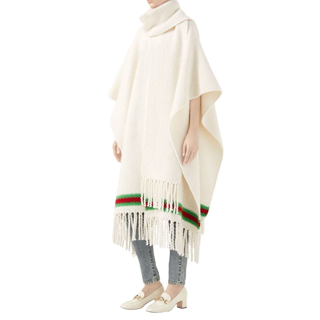 Cape with Oversize Wool Scarf