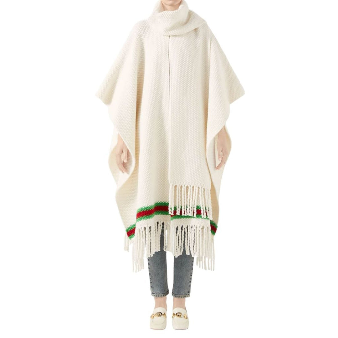 Cape with Oversize Wool Scarf