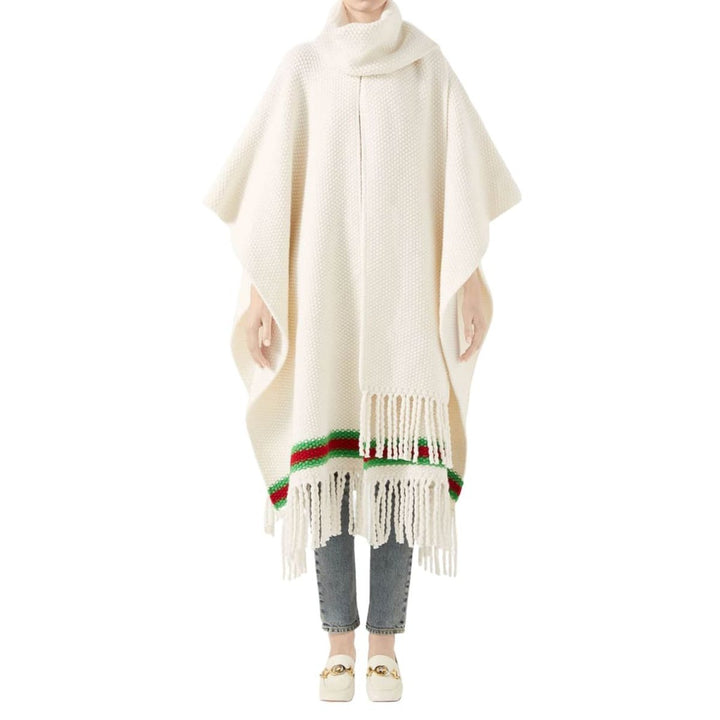 Cape with Oversize Wool Scarf