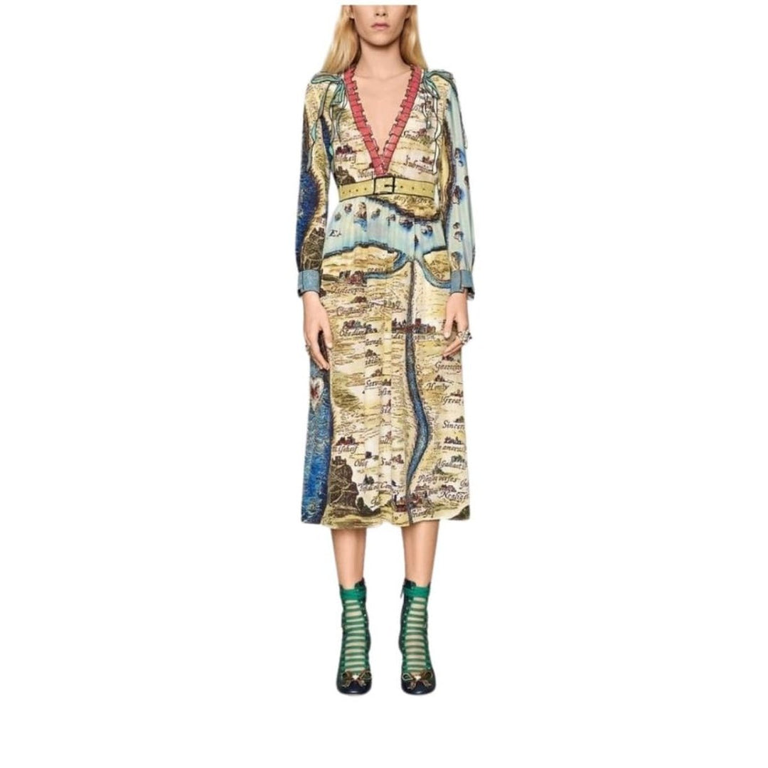 Carte De Tendre Silk Print Dress