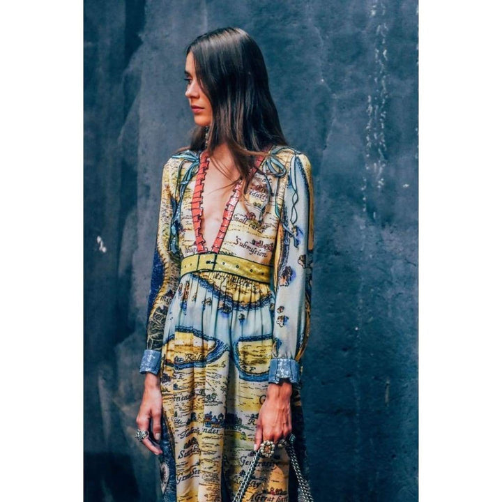 Carte De Tendre Silk Print Dress