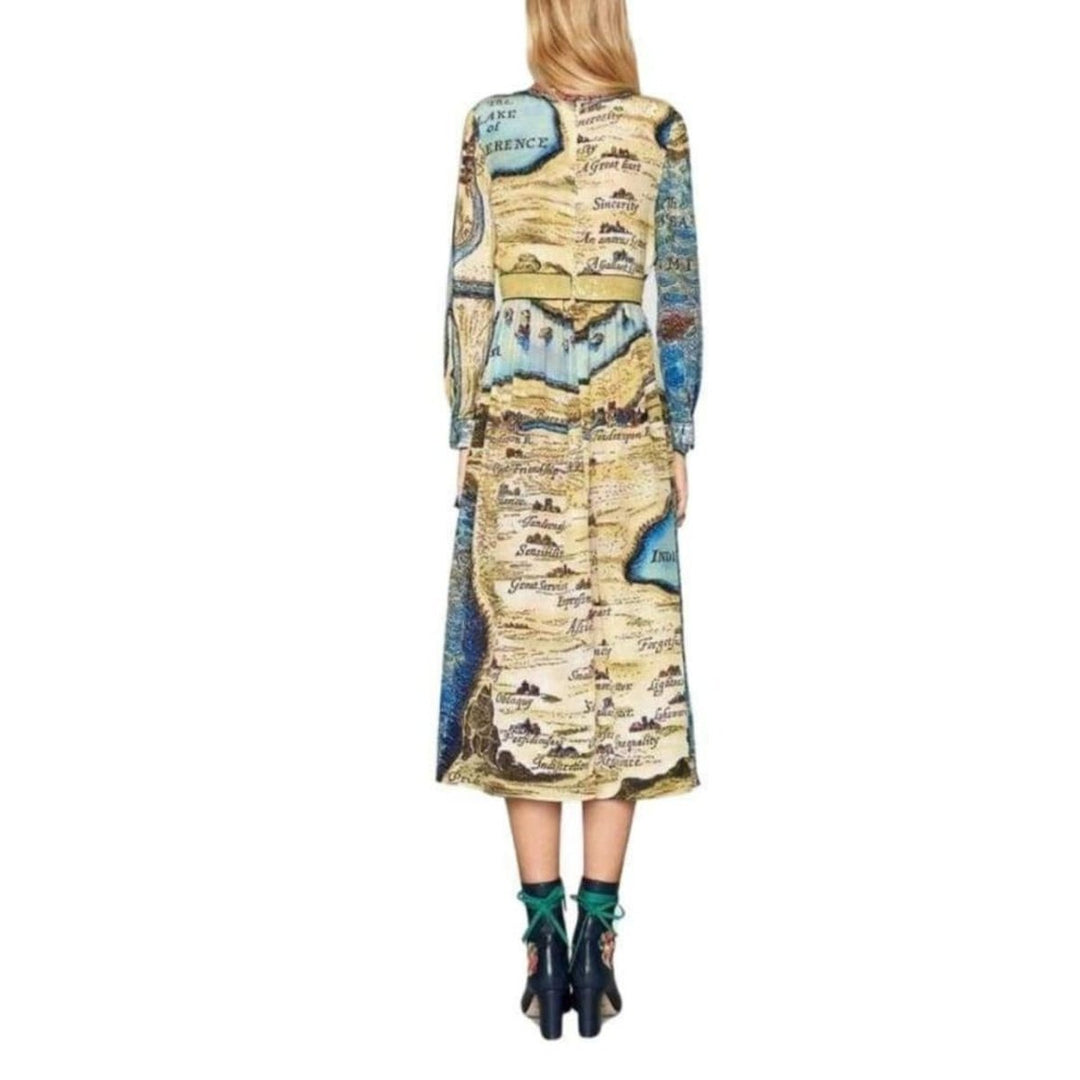 Carte De Tendre Silk Print Dress