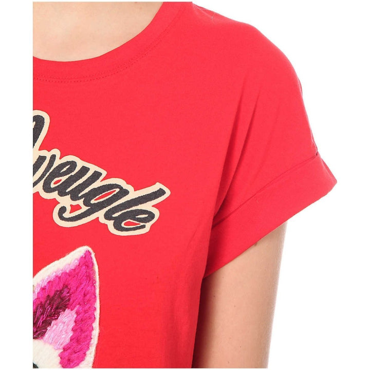 Cat Embroidered Cotton-Jersey T-shirt