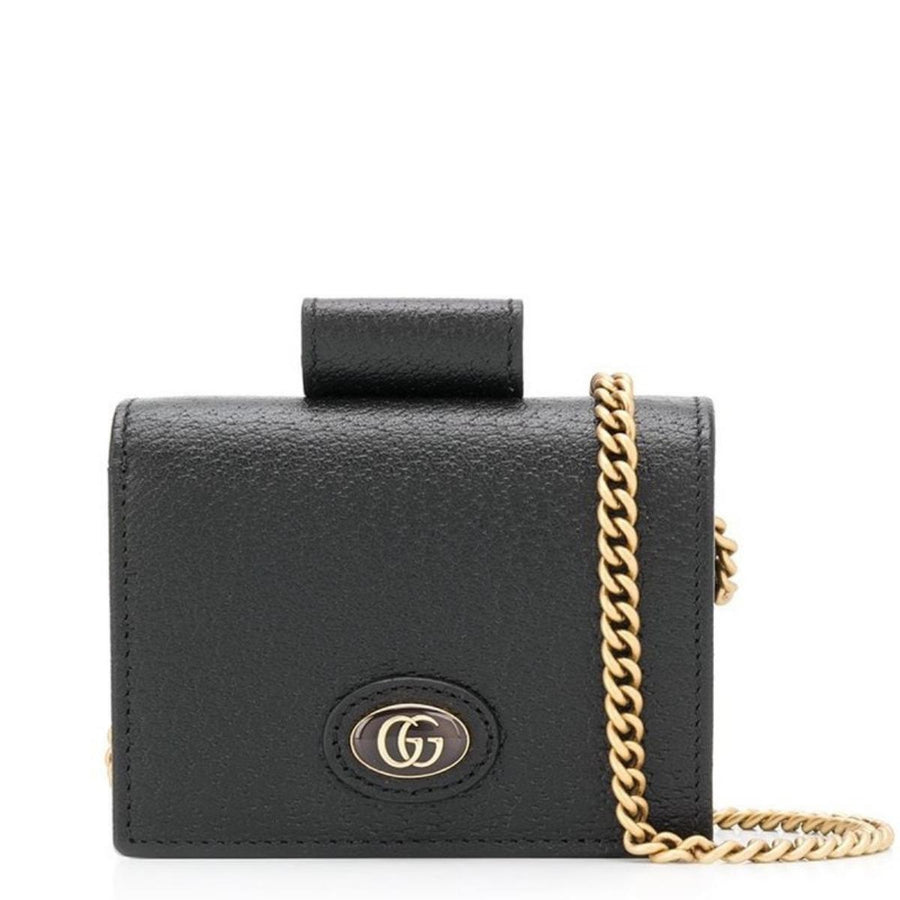 Gucci-Chain Hardcase Black Wallet - Runway Catalog