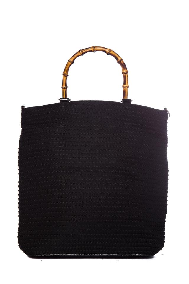 G*G Cloque Black Canvas Tote