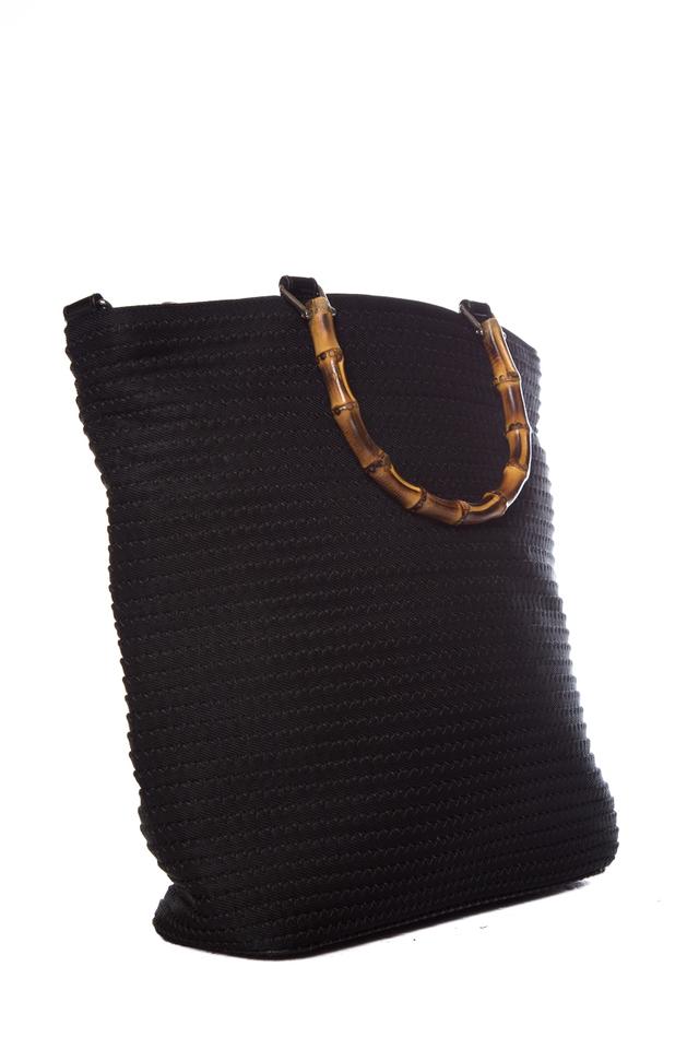 G*G Cloque Black Canvas Tote