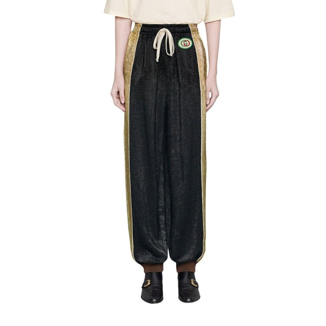 Metallic Crepe Jogger Pants