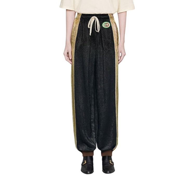 Metallic Crepe Jogger Pants