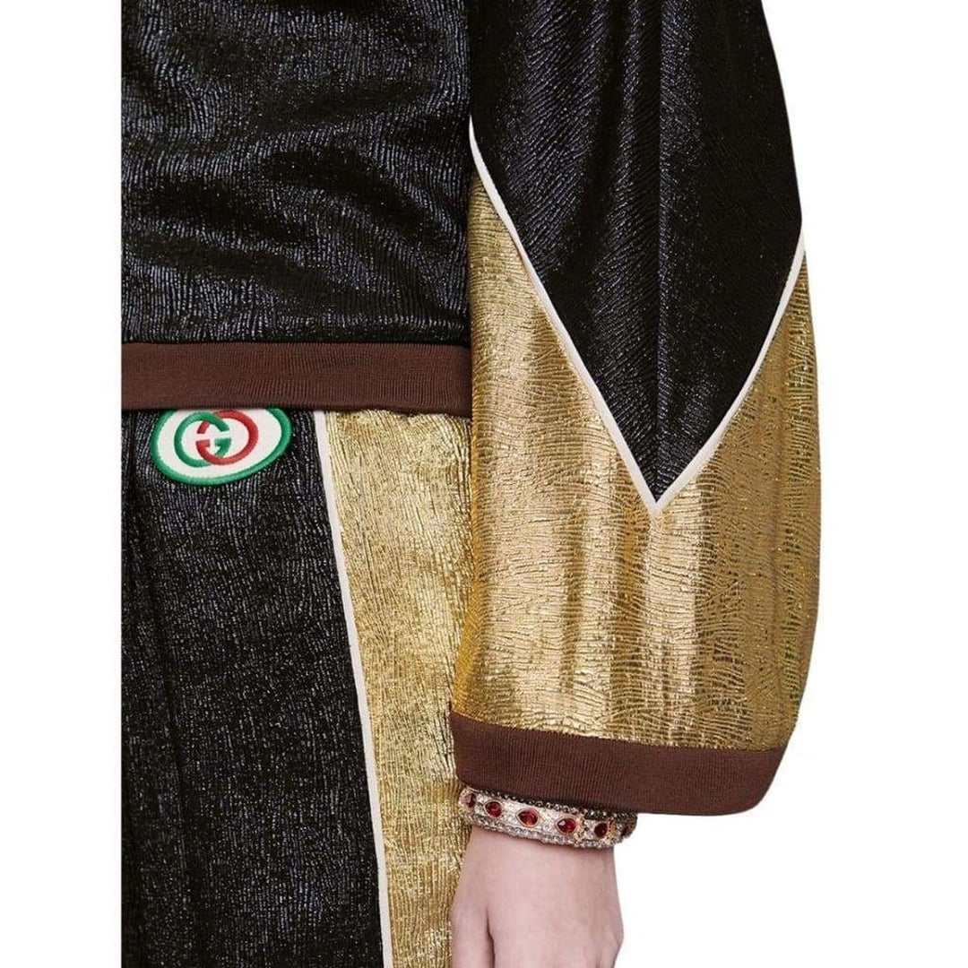 Metallic Crepe Jogger Pants