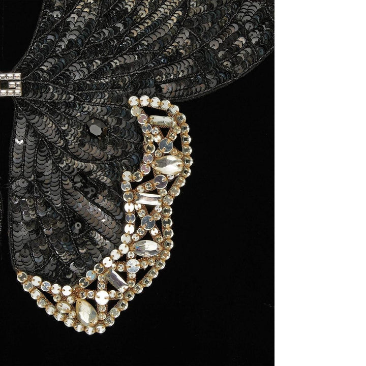 Crystal And Sequinned Butterfly Velvet Dress