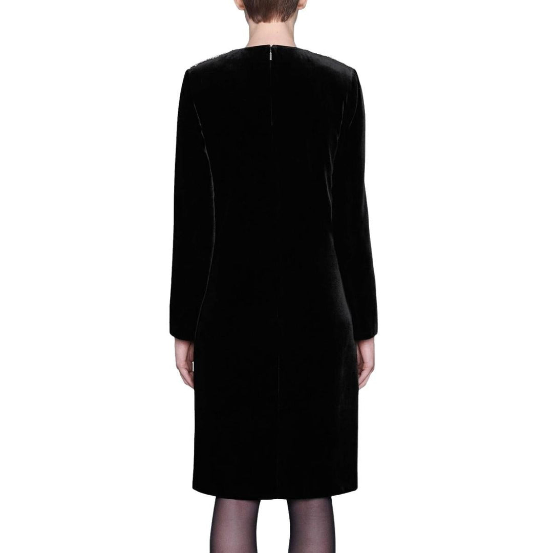 Crystal And Sequinned Butterfly Velvet Dress