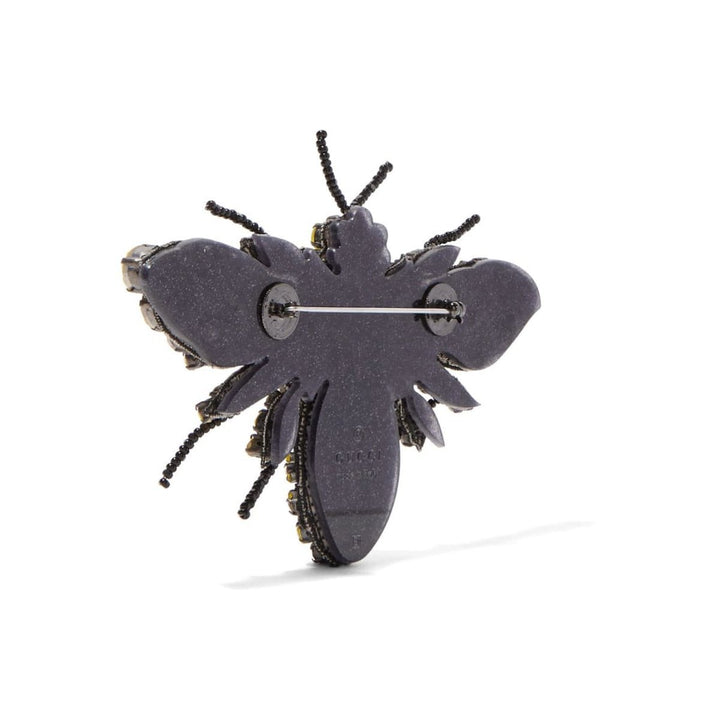 Crystal, bead and Plexiglas Brooch