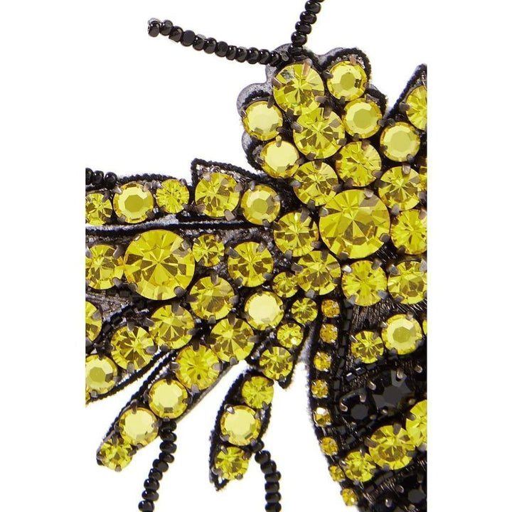 Crystal, bead and Plexiglas Brooch