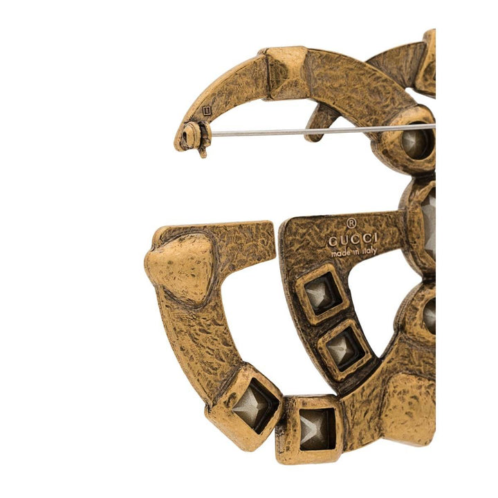 Crystal Double G Brooch
