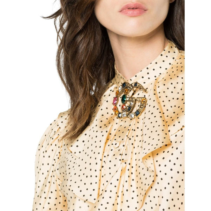 Crystal Double G Brooch