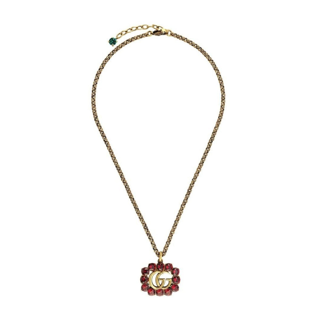 Crystal Double G Marmont Necklace