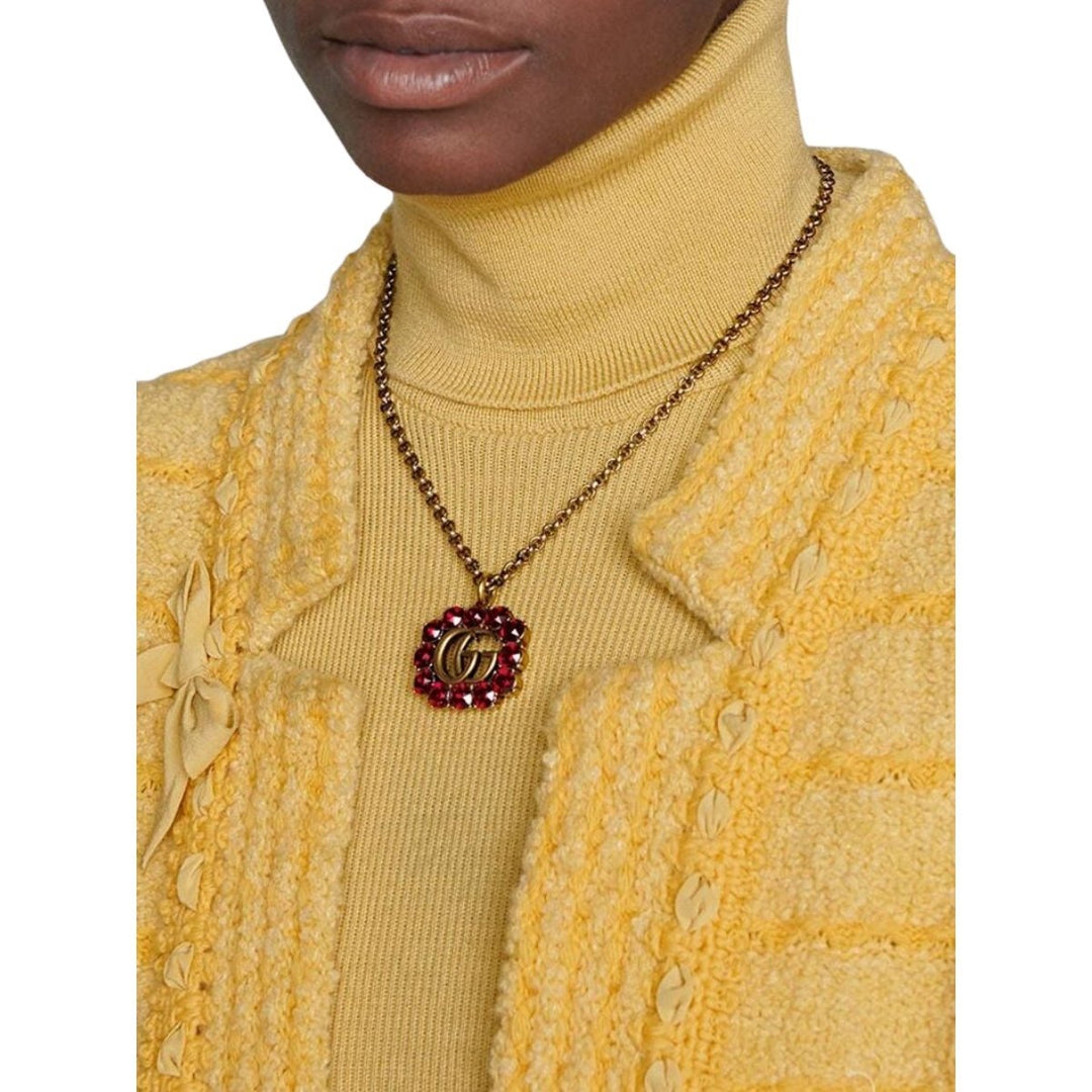Crystal Double G Marmont Necklace