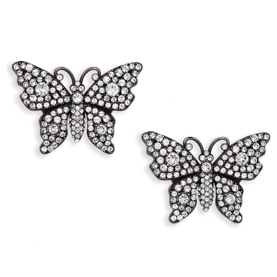 Gucci-Crystal Embellished Butterfly Earrings - Runway Catalog
