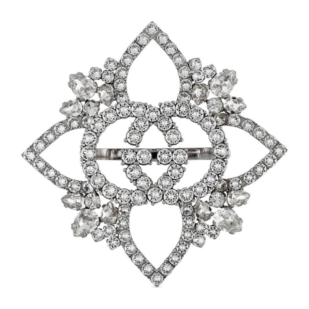Gucci-Crystal Interlocking GG Flower Multi-finger Ring - Runway Catalog