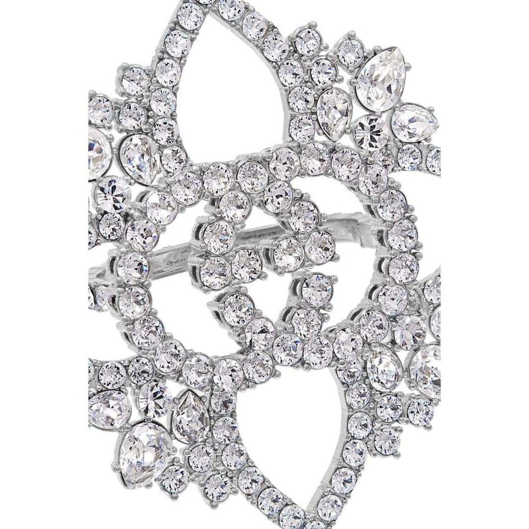 Crystal Interlocking GG Flower Multi-finger Ring