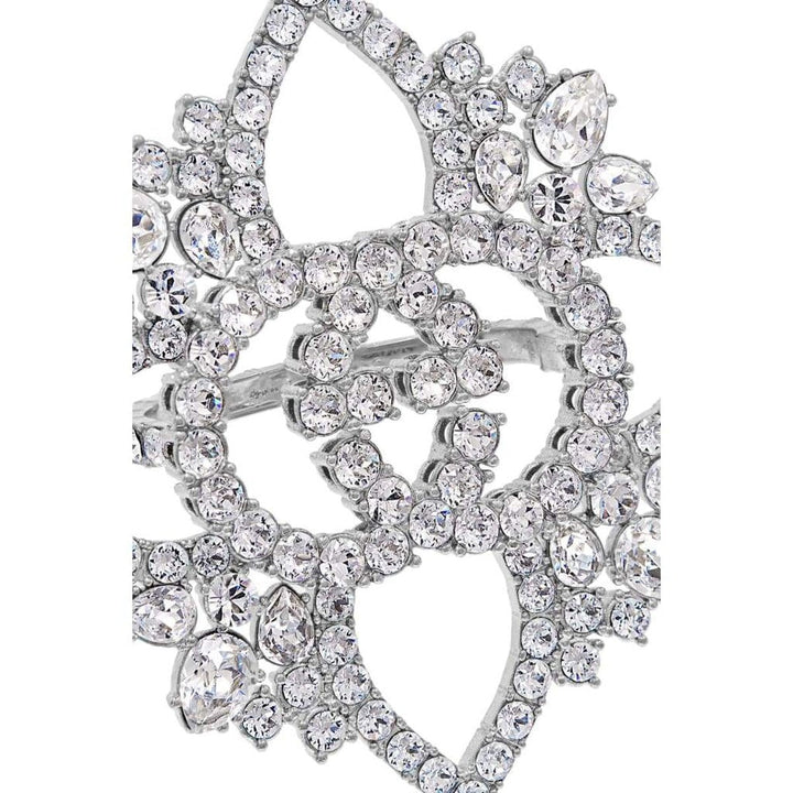 Crystal Interlocking GG Flower Multi-finger Ring