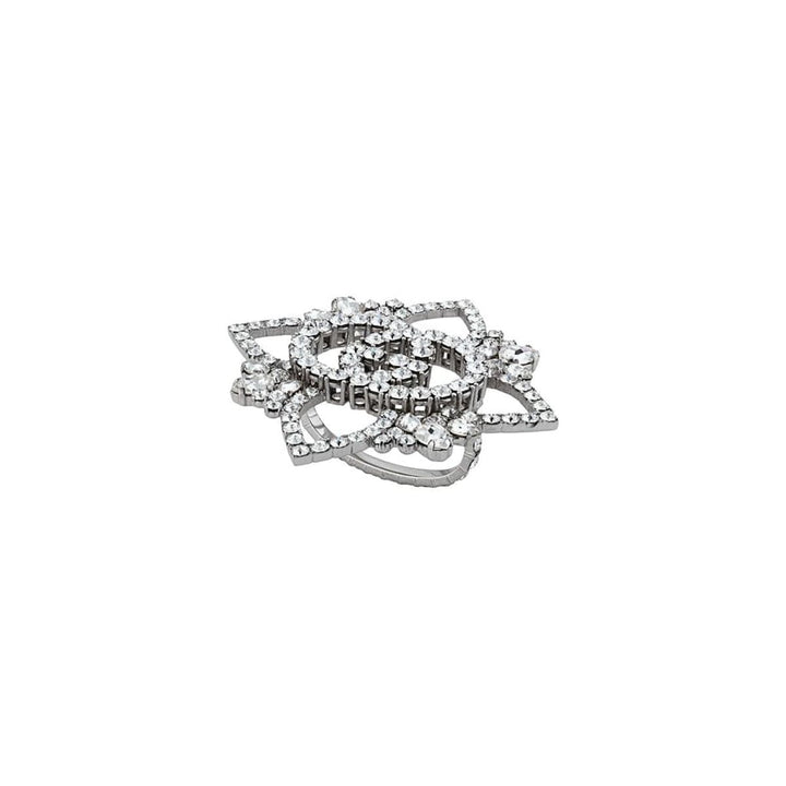 Crystal Interlocking GG Flower Multi-finger Ring