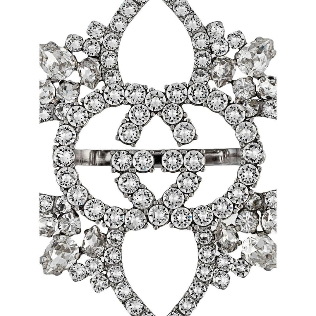 Crystal Interlocking GG Flower Multi-finger Ring
