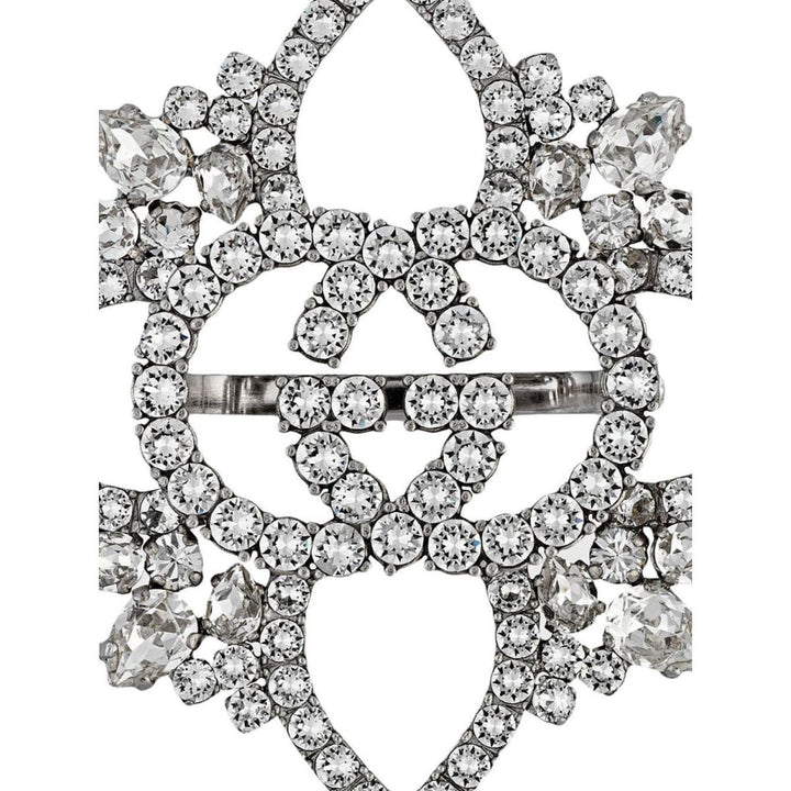 Crystal Interlocking GG Flower Multi-finger Ring