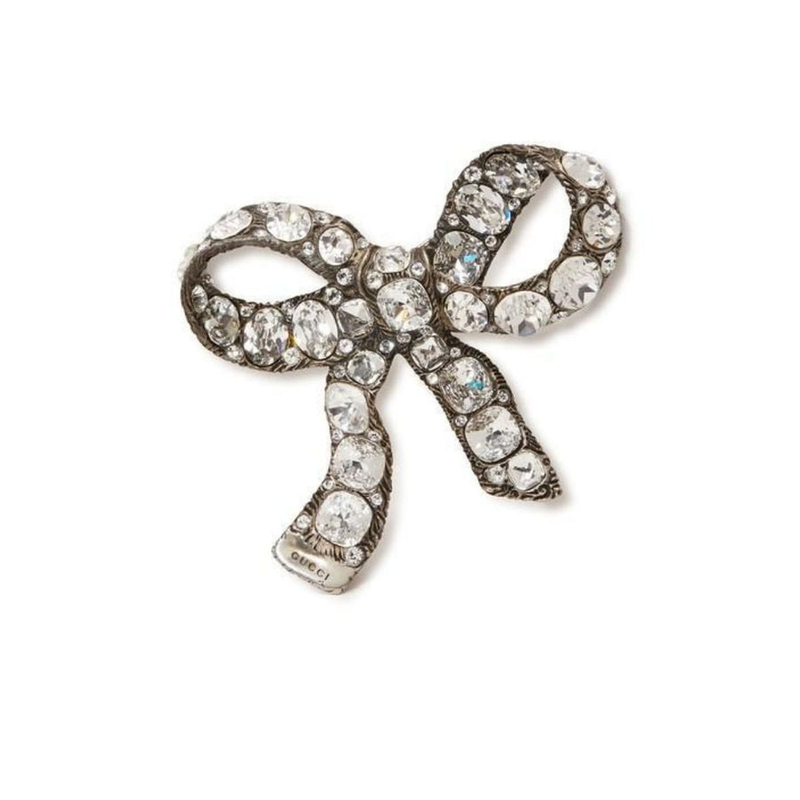 Gucci-Crystal Ribbon Brooch - Runway Catalog