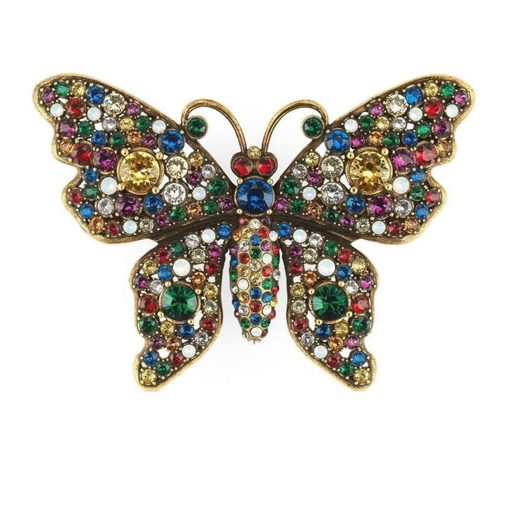 Crystal Studded Butterfly Brooch