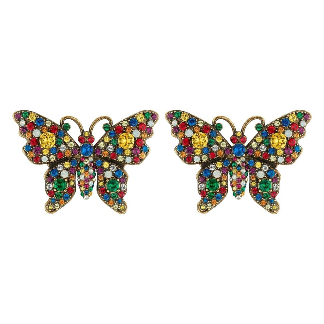 Gucci-Crystal Studded Butterfly Earrings - Runway Catalog
