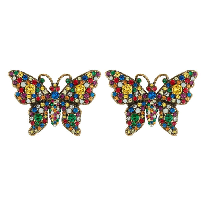 Gucci-Crystal Studded Butterfly Earrings - Runway Catalog
