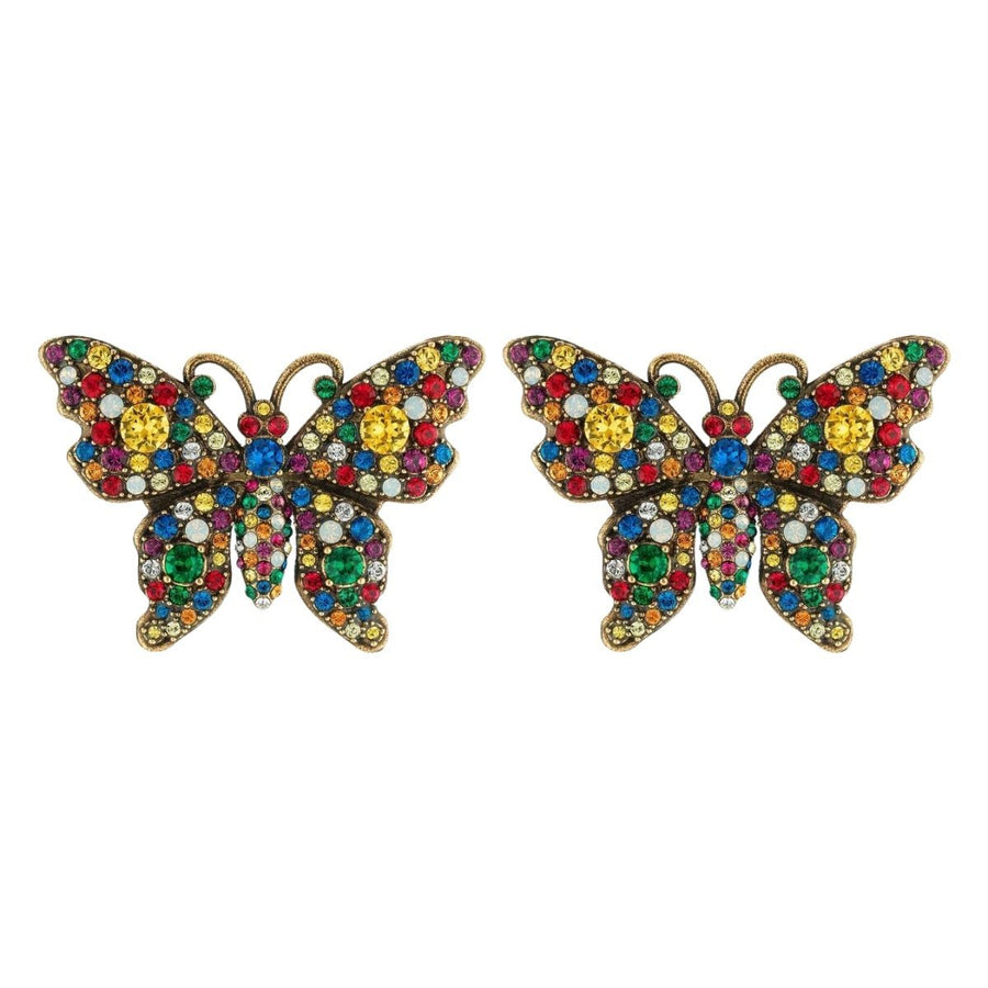 Gucci-Crystal Studded Butterfly Earrings - Runway Catalog