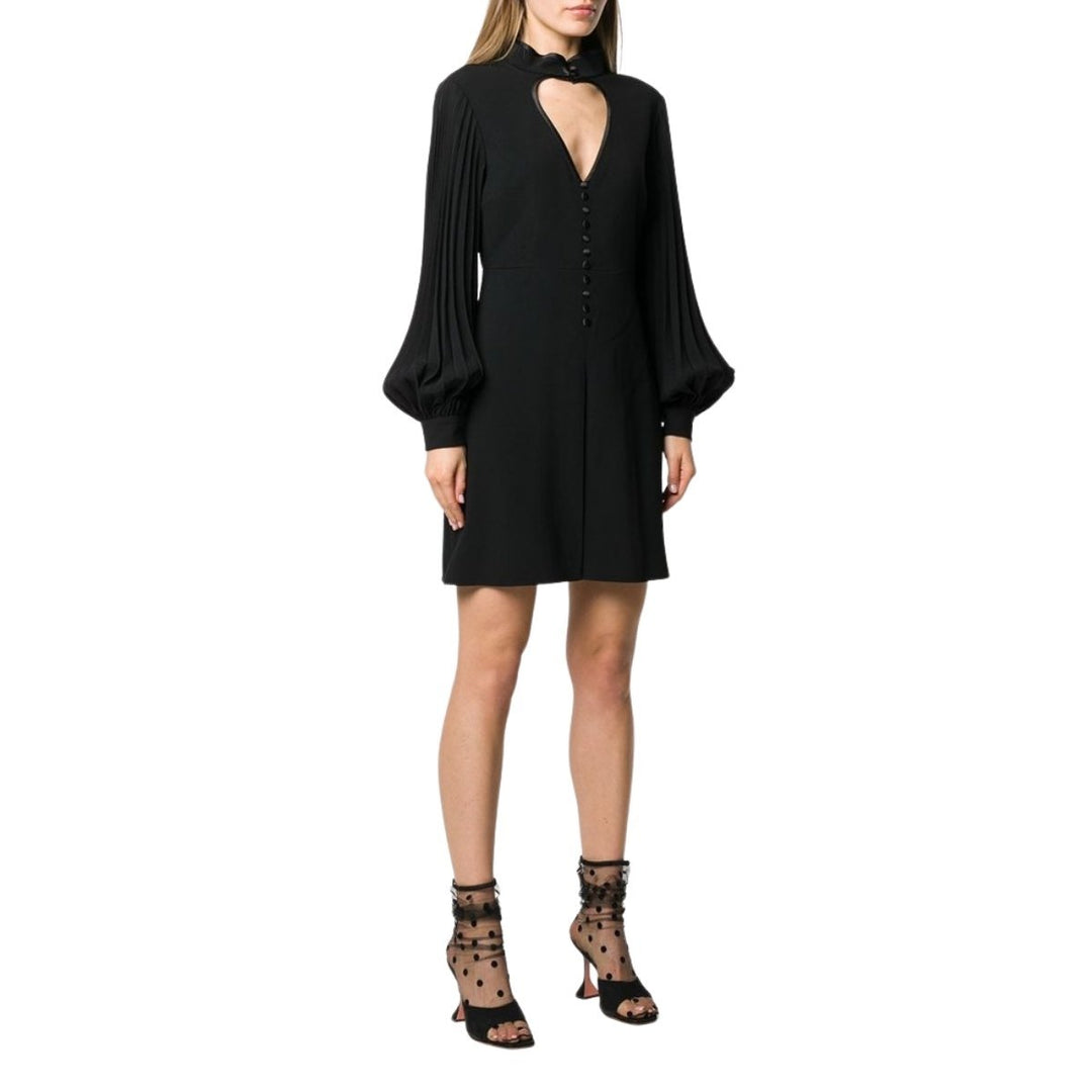 Heart Cutout Pleated Crepe Dress