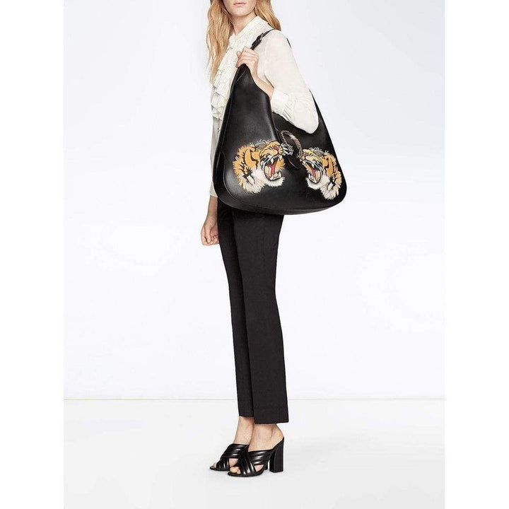 Dionysus Embroidered Maxi Leather Hobo Bag