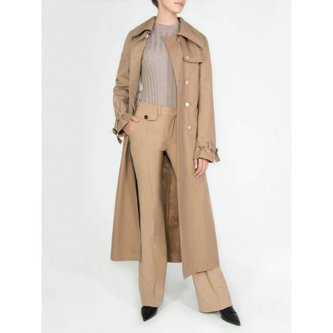 Double-Breasted Belted Trench Coat